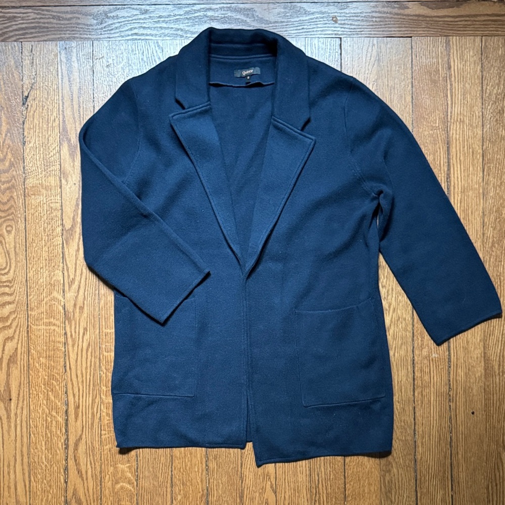 Quince Women’s Navy Blue Knit Blazer
